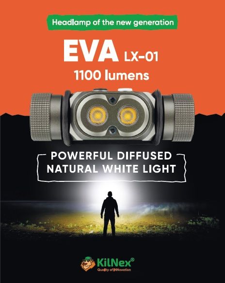 KILNEX “EVA” LX01 Налобний ліхтар нового покоління (IP 68) KILNEX-“EVA”-LX01 фото